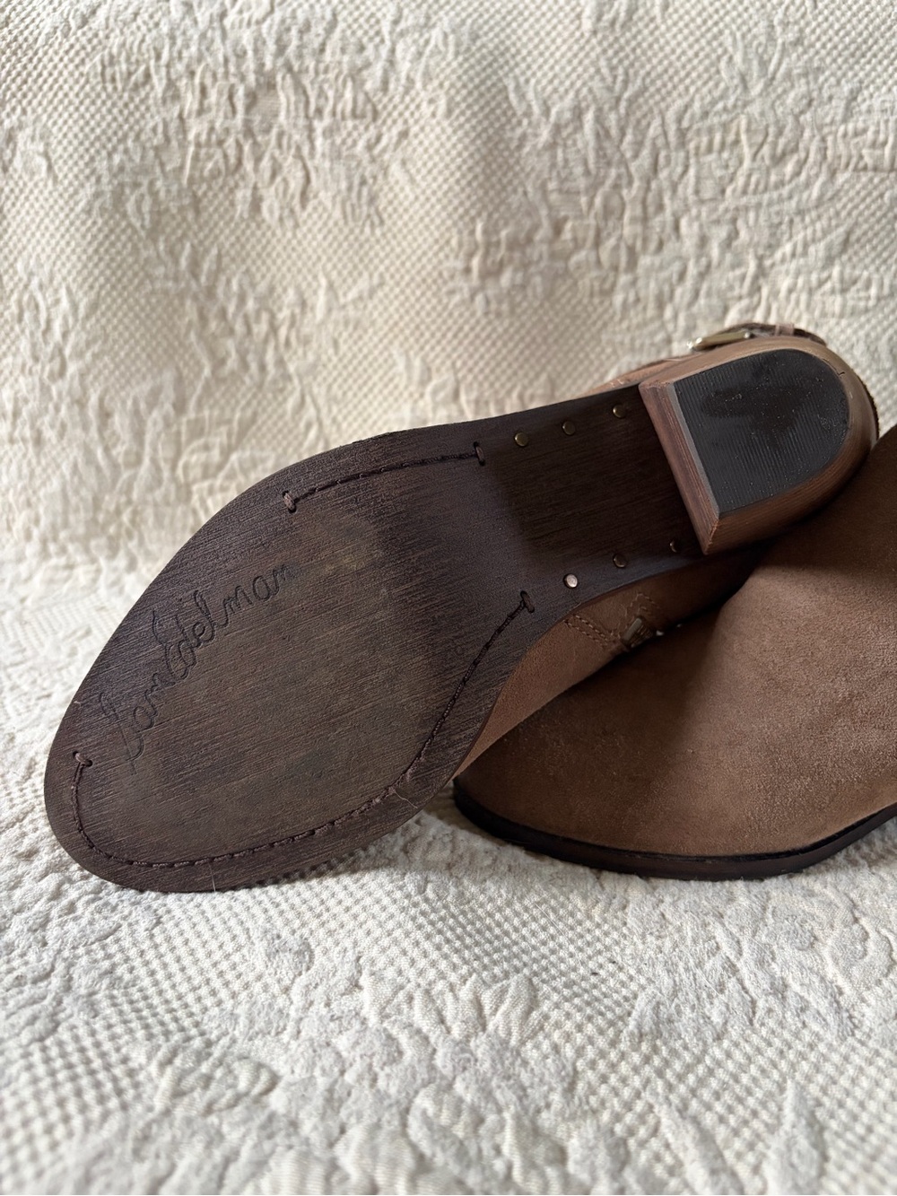 Sam Edelman Suede Ankle Booties in Taupe Brown - Picture 7 of 7